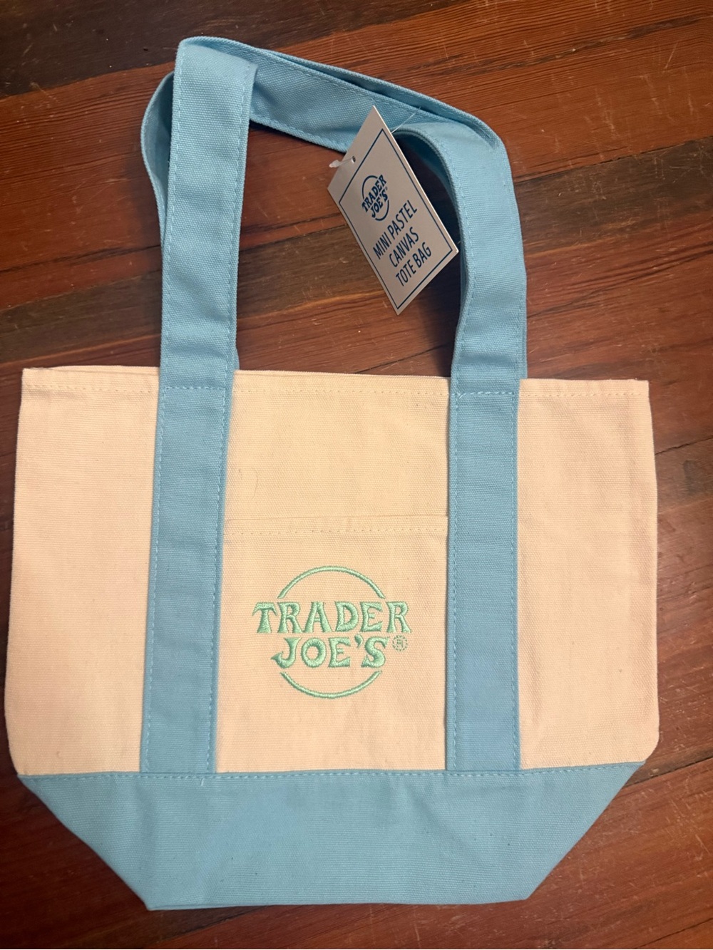 Trader Joe's light blue Stripe Canvas Tote Bag -  Everyday Tote